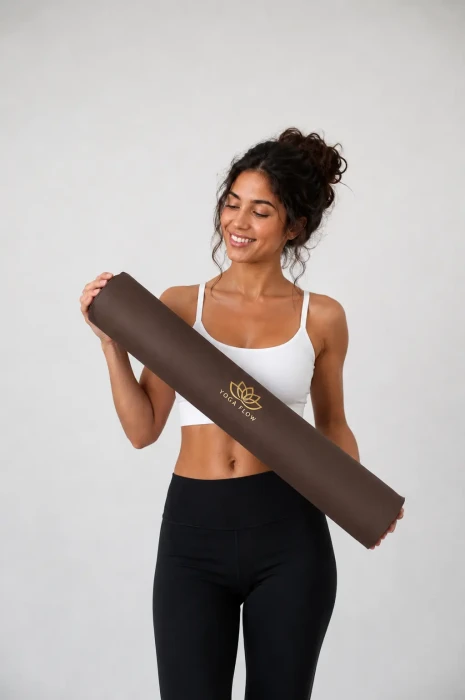 Mata do pilatesu i jogi CHOCOLATE PU MATT z poliuretanu i naturalnego kauczuku – antypoślizgowa mata premium.
